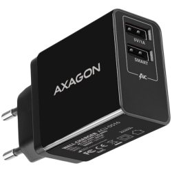 Axagon Dual wall charger <240V / 2x port 5V-2.2A + 5V-1A. 16W total power. Адаптер за Захранване