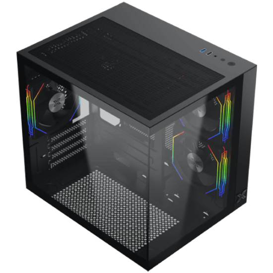 Aqua M Lite (BK, MATX, U3x1 & U2x1, Front & Left TG, 4PCS G22A Reverse & 1PC G22A,ARGB Remote Control Box) Шаси