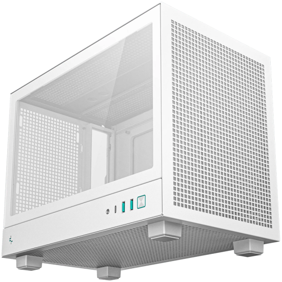 DeepCool CH160 PLUS WH, Mini Tower, Mini-ITX/Micro-ATX, 2xUSB3.0, 1xType-C Gen 2, 1xAudio/Mic, Mesh Panel, White, R-CH160-WHNGM0-G, 2Y Шаси