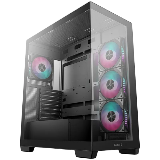 DeepCool CG580 4F, Mid Tower, Mini-ITX/Micro-ATX/ATX, Rear Connector support, 2xUSB3.0, 1x Type-C Gen2, 1xAudio, 3x120mm ARGB Reverse Fans, 1x120mm ARGB Fan, Tempered Glass, Mesh Panel, Black, R-CG580-BKADA4-G-1 Шаси