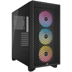 Corsair 3000D RGB Tempered Glass Mid-Tower, Black Шаси