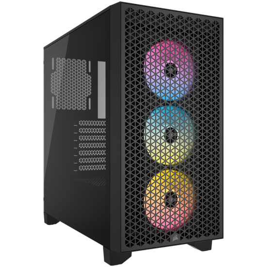 Corsair 3000D RGB Tempered Glass Mid-Tower, Black Шаси