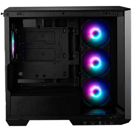 MSI MAG PANO M100R PZ, Micro - ATX Tower, M-ATX(Back-connect supported) / ITX, 1x USB 3.2 Gen 1 Type-A, 1xUSB 3.2 Gen2x2 Type- C, 1x Audio/1x Mic, LED Switch Loop Button, Power Button, 4x 120mm ARGB Fans, 270-degree panoramic tempered glass Шаси