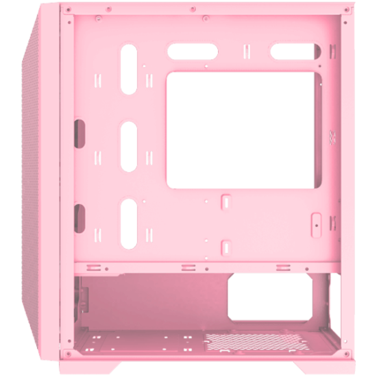 Gemini II Queen, EN48663, Pink, MATX, U3x1+U2x2, Meshed Grill ARGB LED Frontpanel & Left TG, 3PCS X24F Arctic Fixed RGB Fan Шаси