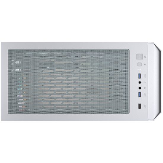 COUGAR MG140 Air RGB - White, Mini Tower, Mini ITX / Micro ATX, USB 3.0 x 2, USB 2.0 x 1, Mic x 1 / Audio x 1, RGB Button, 3x 120mm ARGB fans pre-installed, Built-in LED controller, Patterned Air Vents, 205 x 410 x 420 (mm) Шаси