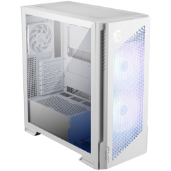 MSI MPG VELOX 300R AIRFLOW PZ WHITE, Mid-Tower, E_ATX/ATX(Back-connect supported)/M-ATX/ITX, 2x USB 3.2, 1x USB Type-C 20Gbs, 1x Audio/Mic, LED Button, ARGB Fan Hub, 2x 160mm ARGB + 1x 120mm Black Dual Layer Blades Fans, Mesh Panel, Tempered Glass Шаси