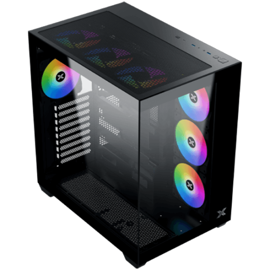 Aqua V Air (Black, ATX, U3x2+Type C, 2PCS TG, 6PCS Z22A Reverse & 1PC Z22A & ARGB Remote Control Kit) Шаси