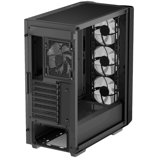 DeepCool CC560 MESH V2, Mid Tower, Mini-ITX/Micro-ATX/ATX, 2xUSB3.0, 1xAudio, 4x120mm Pre-Installed ARGB Fans, Tempered Glass, Mesh Panel, Black, R-CC560-BKAMA4-G-2 Шаси