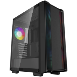 DeepCool CC560 ARGB V2, Mid Tower, Mini-ITX/Micro-ATX/ATX, 1xUSB3.0, 1xUSB2.0, 1xAudio, 4x120mm Pre-Installed ARGB Fans, Tempered Glass, Mesh Panel, 2Y, R-CC560-BKTAA4-G-2 Шаси