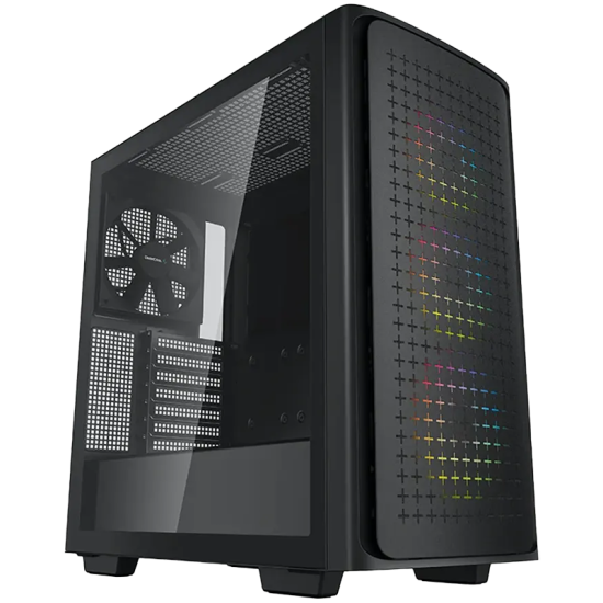 DeepCool CK560, Mid Tower Case, Mini-ITX Micro-ATX/ATX/E-ATX, 2x USB3.0, 1x Audio, 1x Type-C, Pre-Installed 3x120mm ARGB Fans + 1x140 Black Fan, Tempered Glass, Mesh Panel, GPU Support Arm, R-CK560-BKAAE4-G-1 Шаси