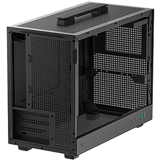 DeepCool CH160 PLUS, Mini Tower, Mini-ITX/Micro-ATX, 2xUSB3.0, 1xType-C Gen 2, 1xAudio/Mic, Mesh Panel, Black, R-CH160-BKNGM0-G, 2Y Шаси