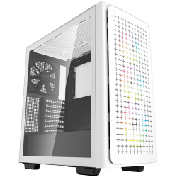 DeepCool CK560 WH, Mid Tower Case, Mini-ITX/Micro-ATX/ATX/E-ATX, 2x USB3.0, 1x Audio, 1x Type-C, Pre-Installed 3x120mm ARGB Fans + 1x140 Black Fan, Tempered Glass, Mesh Panel, White, GPU Support Arm, R-CK560-WHAAE4-G-1 Шаси