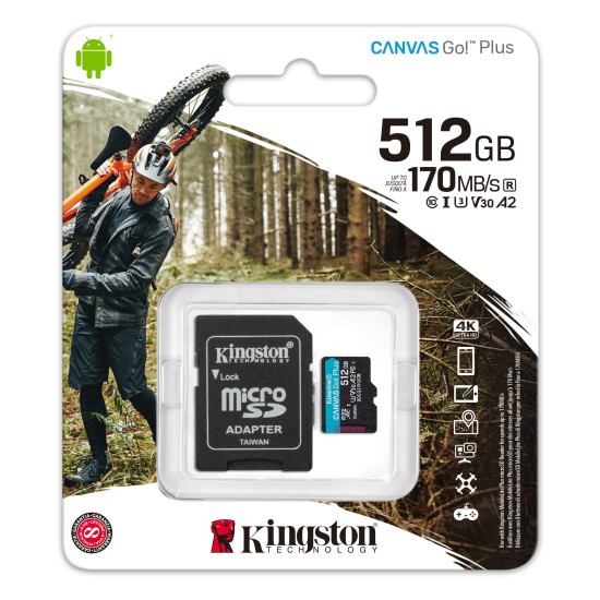 KINGSTON SDMICRO 512GB UHS-I CL10 PLASTIC