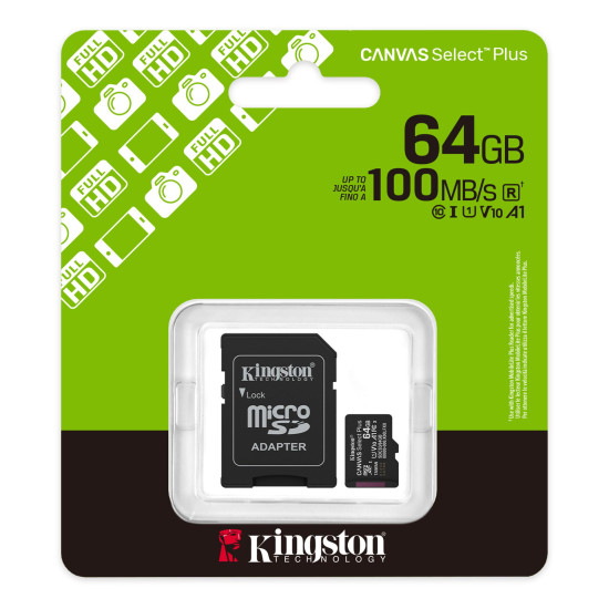 KINGSTON SDMICRO 64GB UHS-I CL10 PLASTIC