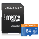 ADATA SDMICRO 64GB UHS-I CL10A1 PLASTIC