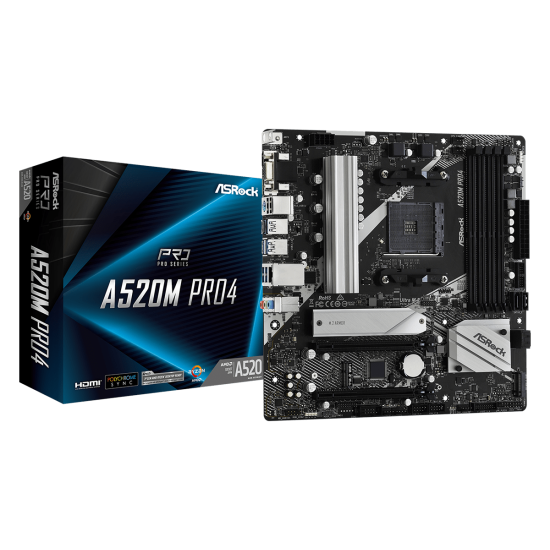 ASROCK A520 4xDDR4  4xSATA3  RAID HDMI DP  VGA  2xM2 GLAN        2xPCIEx16