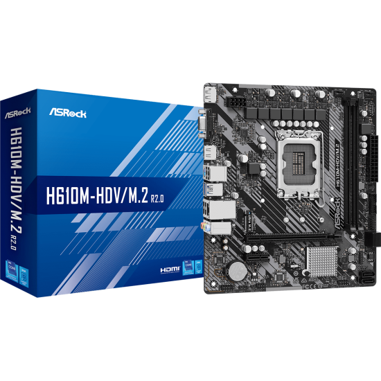 ASROCK H610 2xDDR4  4xSATA3            HDMI DP VGA   1xM2 GLAN        1xPCIEx16 1xPCIEx1