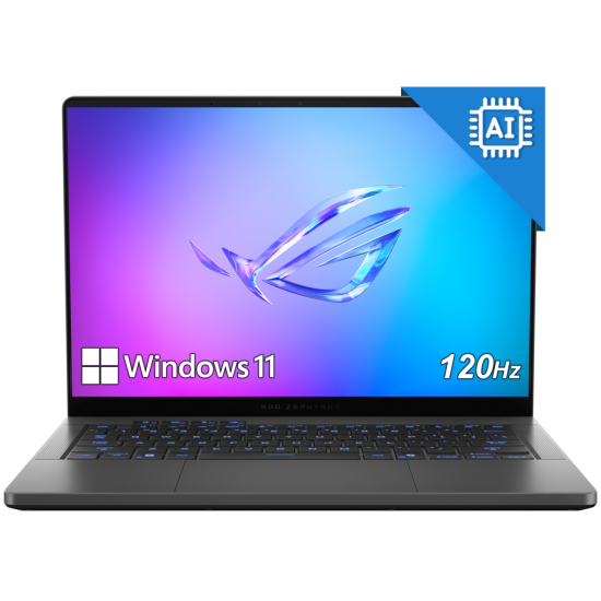 ASUS ROG ZEPHYRUS G14 AMD R9 HX370 32GB 1TB RTX 5070TI 14 3K OLED 120HZ GRAY WIN 11 HOME