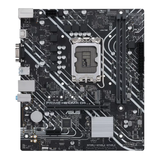 ASUS H610 2xDDR4  4xSATA3           HDMI        VGA 1xM2 GLAN        1xPCIEx16 1xPCIEx1