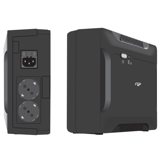 FORTRON UPS LINE_INTERACTIVE 800VA SIMULATED_SINE_WAVE 2xSCHUKO 