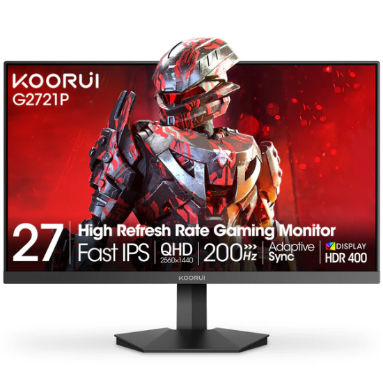 KOORUI 27 QHD IPS 200Hz 1ms 16:9 HDMI DP FREESYNC