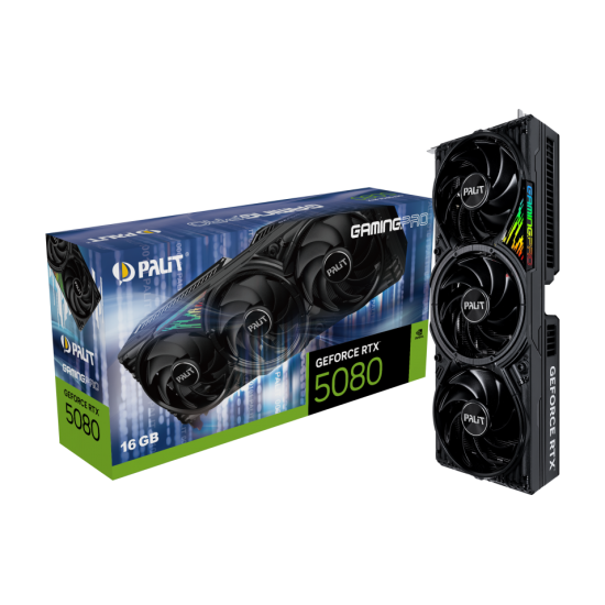 PALIT NVIDIA RTX5080 HDMI DP 256B 16GB ACTIVE