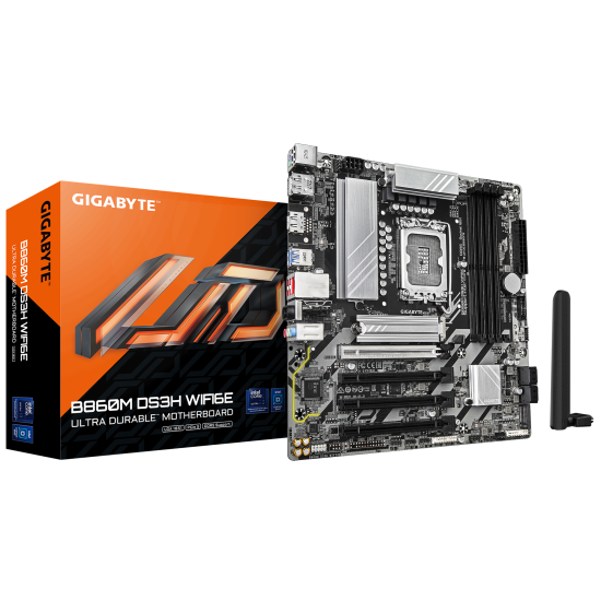 Дънна платка GIGABYTE B860M DS3H WIFI 6E, LGA 1851 Дънна платка GIGABYTE B860M DS3H WIFI 6E, LGA 1851