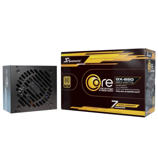 Power Supply Unit Seasonic CORE GX 850W 80+ Gold, Fully Modular, ATX 3.1, PCIe 5.0 Power Supply Unit Seasonic CORE GX 850W 80+ Gold, Fully Modular, ATX 3.1, PCIe 5.0