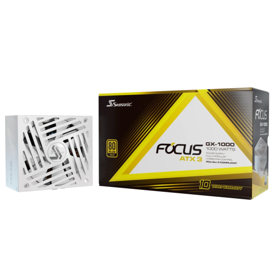 Power Supply SEASONIC FOCUS GX-1000 White - 1000W 80+ Gold, ATX 3.1, PCIe 5.1, Fully Modular Power Supply SEASONIC FOCUS GX-1000 White - 1000W 80+ Gold, ATX 3.1, PCIe 5.1, Fully Modular
