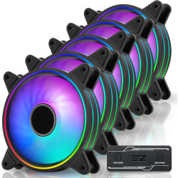 Fans EZDIY-FAB Moonlight Black RGB PWM 120mm - 5 Pack Fans EZDIY-FAB Moonlight Black RGB PWM 120mm - 5 Pack