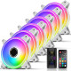 Fans EZDIY-FAB Moonlight White RGB PWM 120mm - 6 Pack Fans EZDIY-FAB Moonlight White RGB PWM 120mm - 6 Pack
