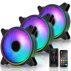 Fans EZDIY-FAB Moonlight Black RGB PWM 120mm - 3 Pack Fans EZDIY-FAB Moonlight Black RGB PWM 120mm - 3 Pack