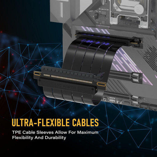 EZDIY-FAB High Speed Riser Cable PCIe x16 4.0 Port GPU Extension Card-Straight Connector 200mm EZDIY-FAB High Speed Riser Cable PCIe x16 4.0 Port GPU Extension Card-Straight Connector 200mm