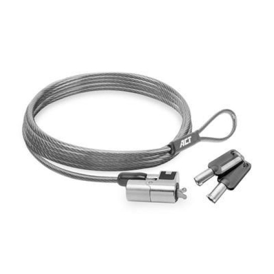 Цифрово заключващо устройство за лаптоп ACT LOCK AC9040, 2.0 m Цифрово заключващо устройство за лаптоп ACT LOCK AC9040, 2.0 m