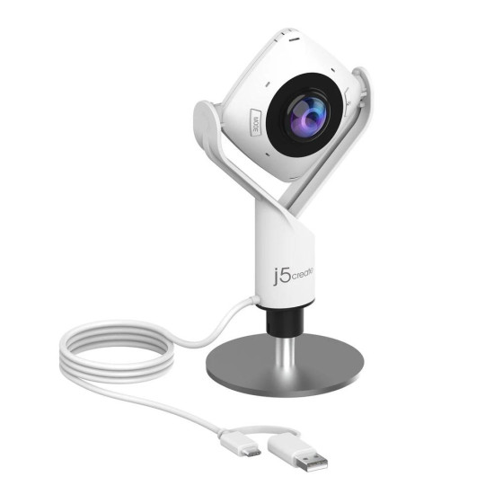 Уеб камера j5create JVCU360 All Around UltraHD,1080p, микрофон, USB, 360° Уеб камера j5create JVCU360 All Around UltraHD,1080p, микрофон, USB, 360°