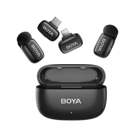 Wireless Microphone System BOYA Mini USB-C and Lightning - Black Wireless Microphone System BOYA Mini USB-C and Lightning - Black