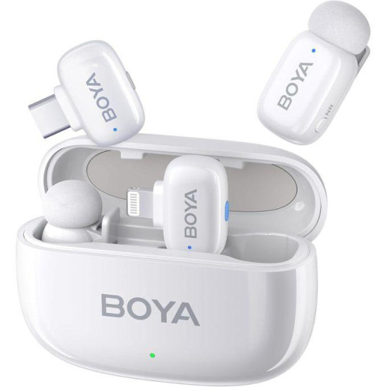 Безжична микрофонна система BOYA Mini за USB-C и DI - Бели Безжична микрофонна система BOYA Mini за USB-C и DI - Бели