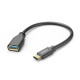 HAMA Адаптер OTG USB-C мъжко - USB-A женско, 0.15m, черен HAMA Адаптер OTG USB-C мъжко - USB-A женско, 0.15m, черен