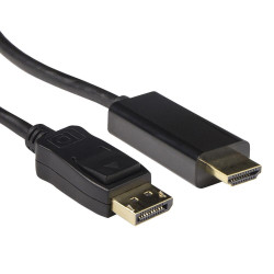 Кабел ACT AK3990, DisplayPort мъжко - HDMI-A мъжко, 1.8 м, Черен, булк опаковка Кабел ACT AK3990, DisplayPort мъжко - HDMI-A мъжко, 1.8 м, Черен, булк опаковка