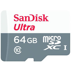 Memory card SANDISK Ultra microSDXC UHS-I, 64GB, Class 10, 100Mb/s Memory card SANDISK Ultra microSDXC UHS-I, 64GB, Class 10, 100Mb/s