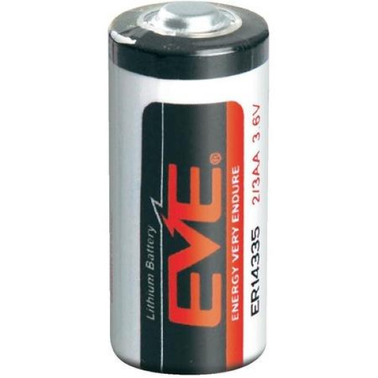 Lithium thionylchlorid battery 3.6 V 2/3AA ER14335/STD/ with cup/ EVE BATTERY Lithium thionylchlorid battery 3.6 V 2/3AA ER14335/STD/ with cup/ EVE BATTERY