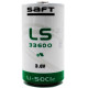 Lithium thyonil chlorid battery SAFT LSH20, LS33600 3,6V R20 17Ah STD /with cup/ Lithium thyonil chlorid battery SAFT LSH20, LS33600 3,6V R20 17Ah STD /with cup/