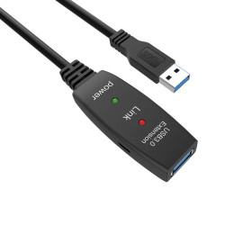 VCom Кабел удължение USB 3.0 AM / AF Active Extension Cable 5M Black - CU827A-5.0m VCom Кабел удължение USB 3.0 AM / AF Active Extension Cable 5M Black - CU827A-5.0m