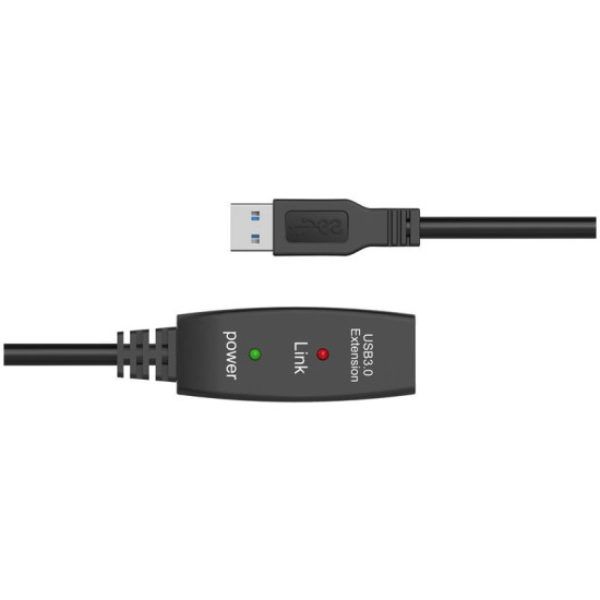 VCom Кабел удължение USB 3.0 AM / AF Active Extension Cable 5M Black - CU827A-5.0m VCom Кабел удължение USB 3.0 AM / AF Active Extension Cable 5M Black - CU827A-5.0m