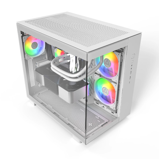 Montech кутия KING 65 Pro, Dual Chamber Mid-tower Case, 3 ARGB Fans, White Montech кутия KING 65 Pro, Dual Chamber Mid-tower Case, 3 ARGB Fans, White