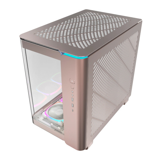 Montech кутия KING 95 Pro, Dual Chamber Mid-tower Case, 6 ARGB Fans, 2 Front Panels, Rose Gold Montech кутия KING 95 Pro, Dual Chamber Mid-tower Case, 6 ARGB Fans, 2 Front Panels, Rose Gold