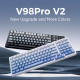 VGN безжична геймърска механична клавиатура Wireless Gaming Mechanical Keyboard - V98 PRO V2 Limited Black Glow - Kailh Arctic Switches, BT5.0, 2.4G, RGB VGN безжична геймърска механична клавиатура Wireless Gaming Mechanical Keyboard - V98 PRO V2 Limited Black Glow - Kailh Arctic Switches, BT5.0, 2.4G, RGB