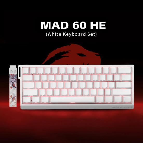 Madlions професионална геймърска механична клавиатура Professional Gaming Mechanical Keyboard MAD 60 HE RGB - 1K, Magnetic Amber Pro Switches - White Madlions професионална геймърска механична клавиатура Professional Gaming Mechanical Keyboard MAD 60 HE RGB - 1K, Magnetic Amber Pro Switches - White