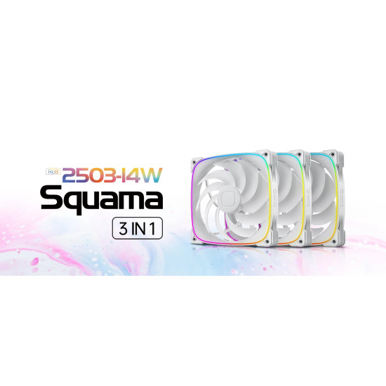 Geometric Future Комплект вентилатори Fan Pack 3-in-1 140 mm - Squama 2503W-14 White Geometric Future Комплект вентилатори Fan Pack 3-in-1 140 mm - Squama 2503W-14 White