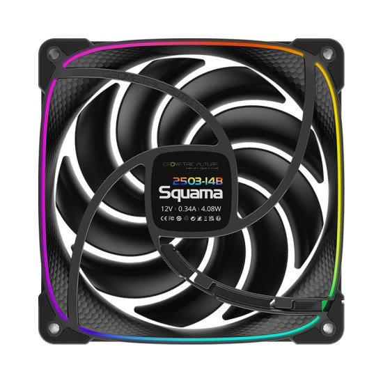 Geometric Future Комплект вентилатори Fan Pack 3-in-1 140 mm - Squama 2503B-14 Black Geometric Future Комплект вентилатори Fan Pack 3-in-1 140 mm - Squama 2503B-14 Black
